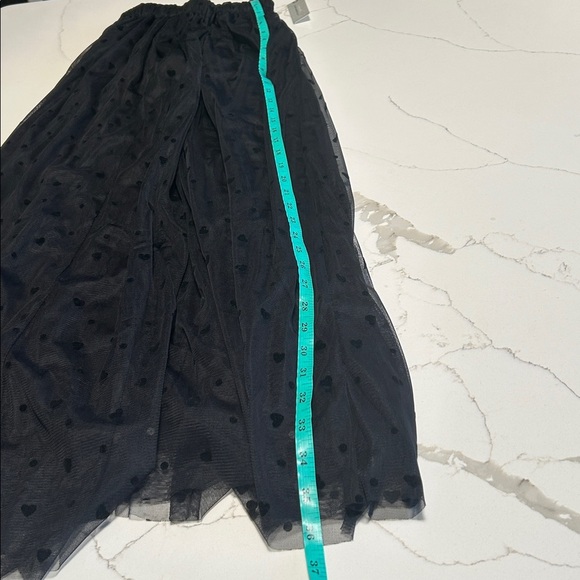 Anthropologie Black Mesh Heart Skirt Size LP New With Tags - Picture 9 of 9